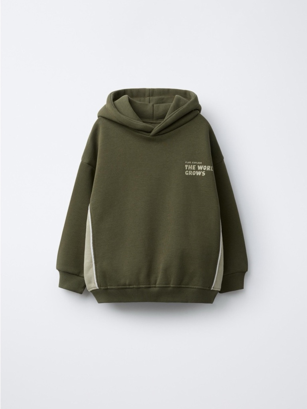 NWT Zara green color block text hoodie 1.5Y